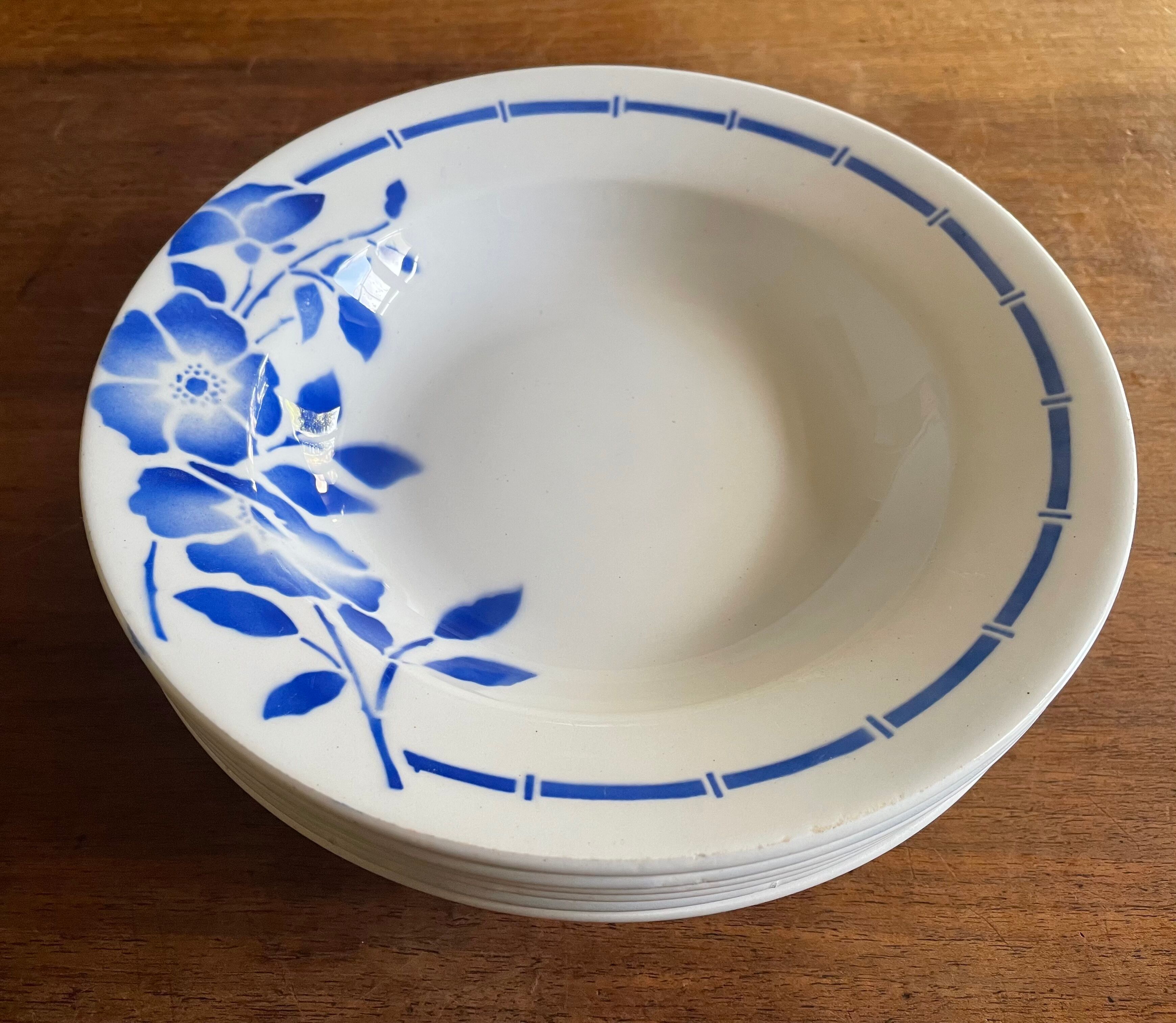 Hollow plates ceranord saint amand blue flower