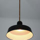 Black industrial enamel pendant light Vintage from Emo, 1960s