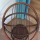 Vintage set of 2 swivel chairs in bamboo and rattan - Papasan shape