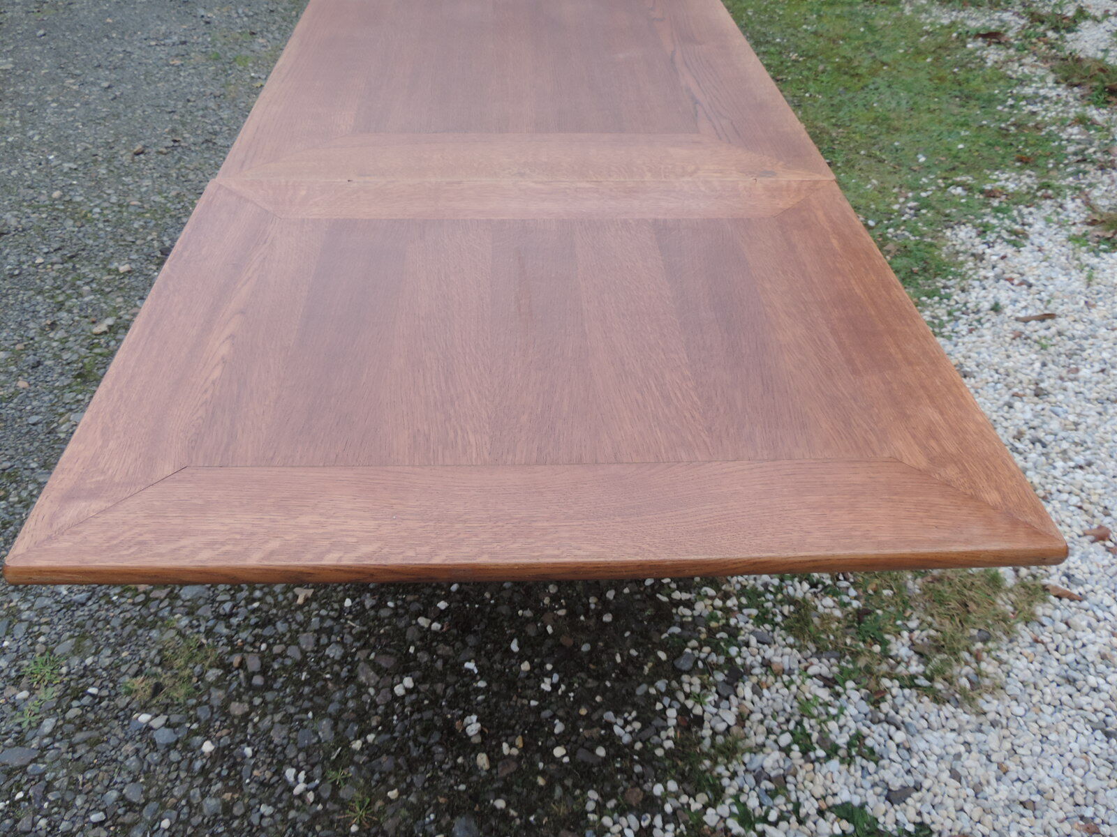 Oak farmhouse table with double-trays, from the 70s