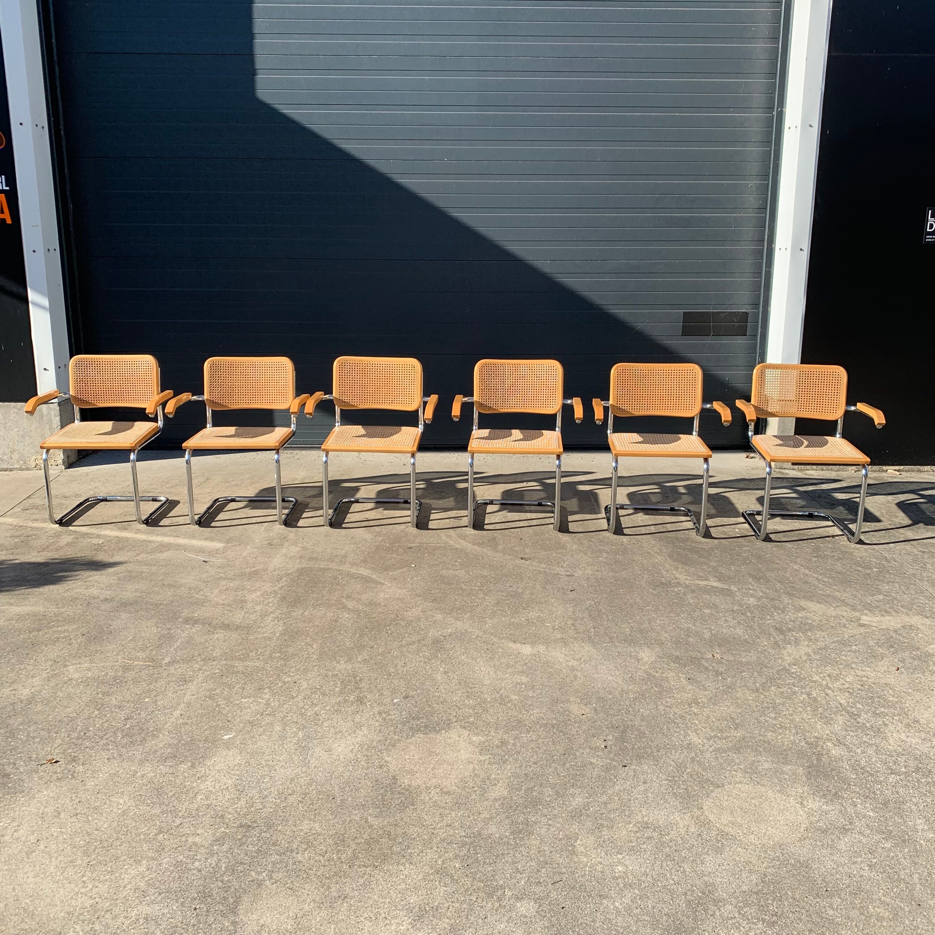 Série de 6 fauteuils B64 de Marcel Breuer