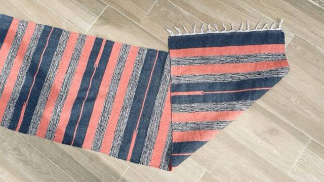 VINTAGE 80s Cotton Kilim RUG