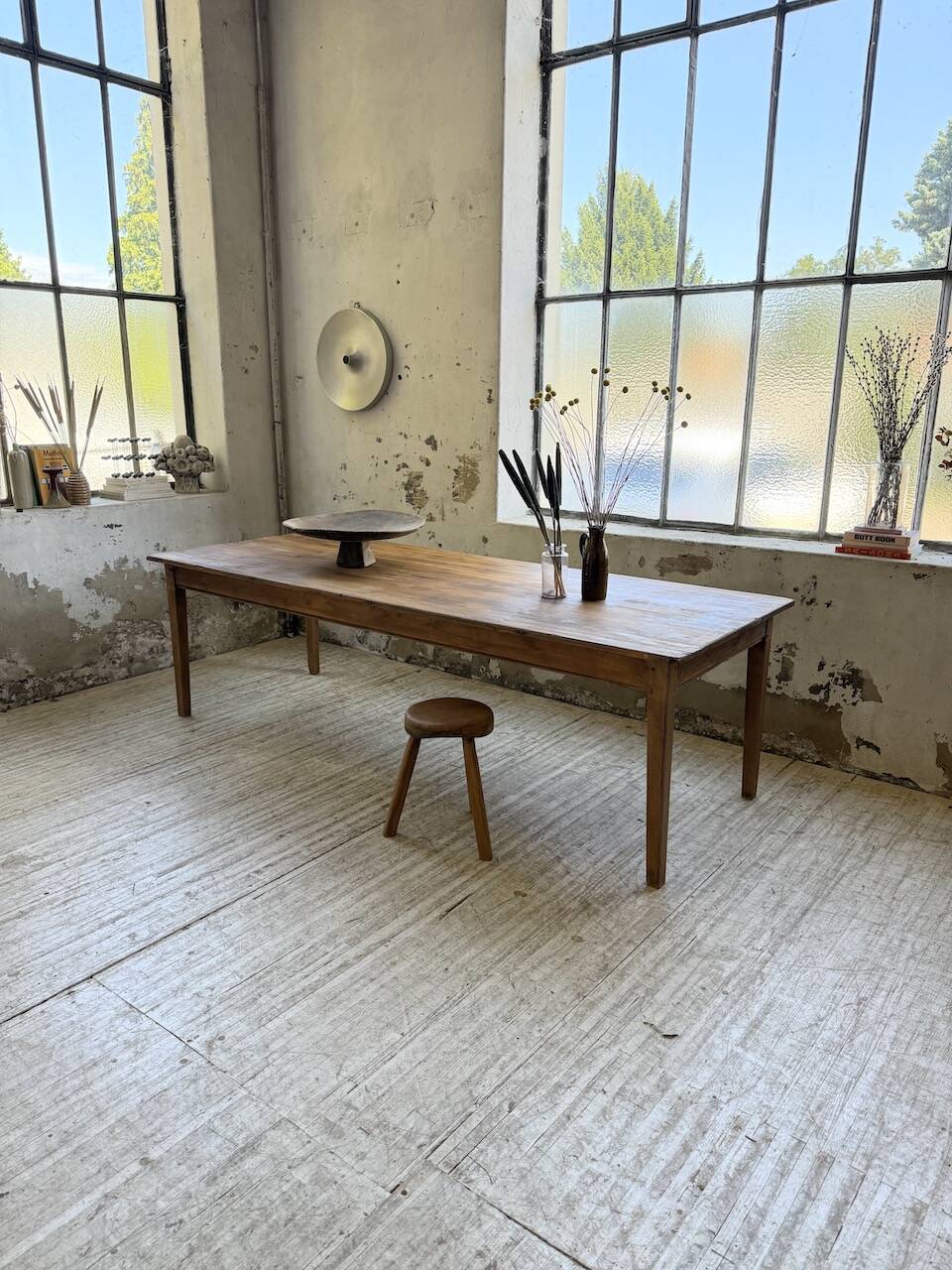 50s pine and oak farmhouse table 2.5m