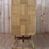 Rattan & ceramic bar attributed to Audoux Minet