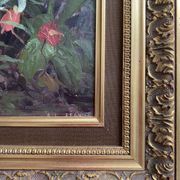 HSP painting "Garden corner" by Ludovic Regnier (1851-1930) student of Pils + frame