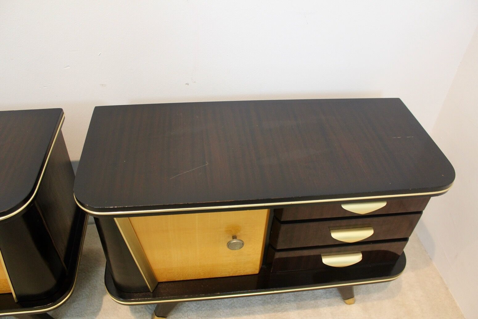 Paire de tables de chevet en bois hollandais, années 1950