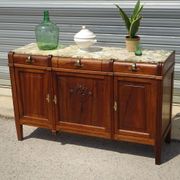 Enfilade Art Déco en noyer et plateau en marbre