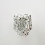 Set of 2 Austrian Ice Glass Wall Lamps by J.T. Kalmar