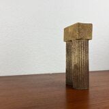 Klaus Lehmann, postmodern brutalist German pottery, sculpted column vase, 1981, ceramic