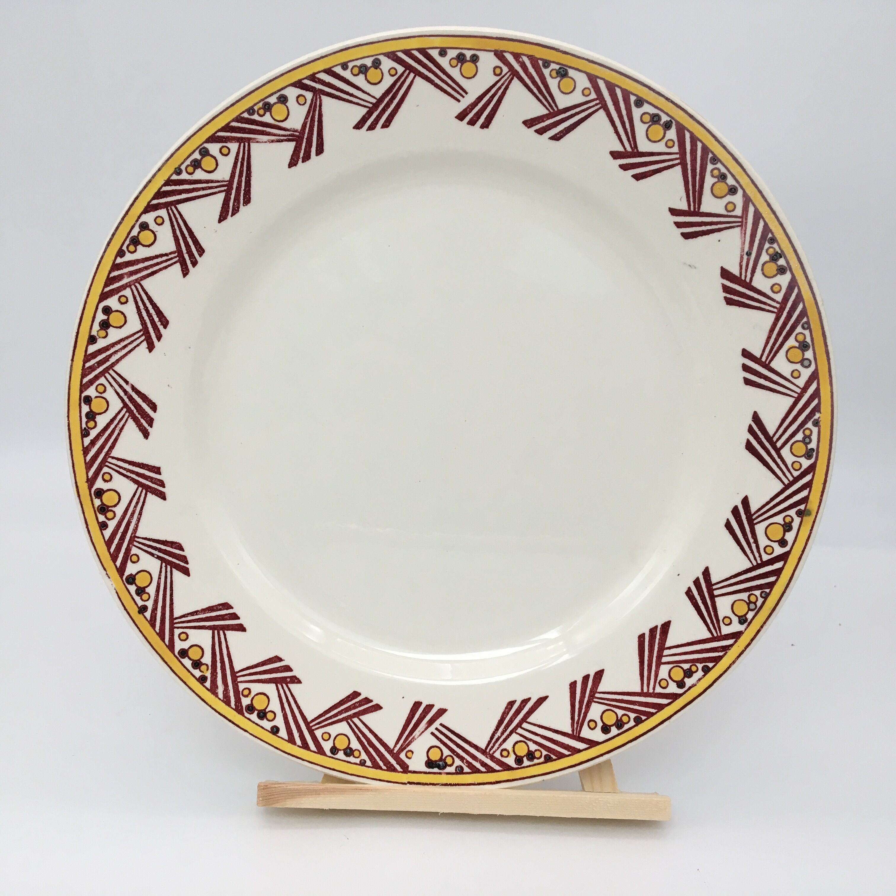 Set of 6 Flat Plates Stamped "Boch F la Louvière"