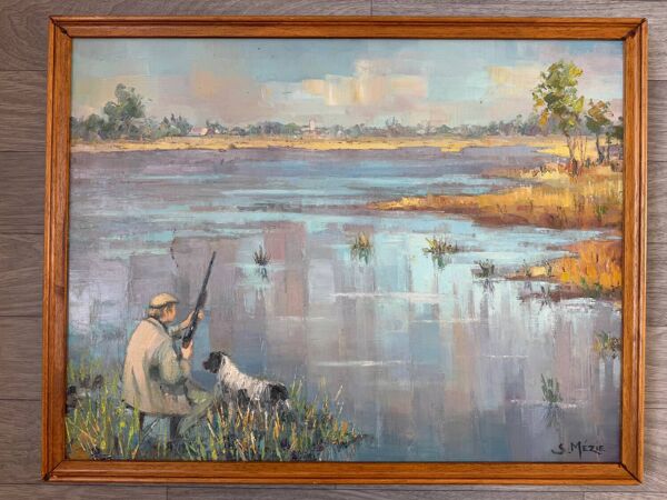 Tableau scène de chasse suzette mezie