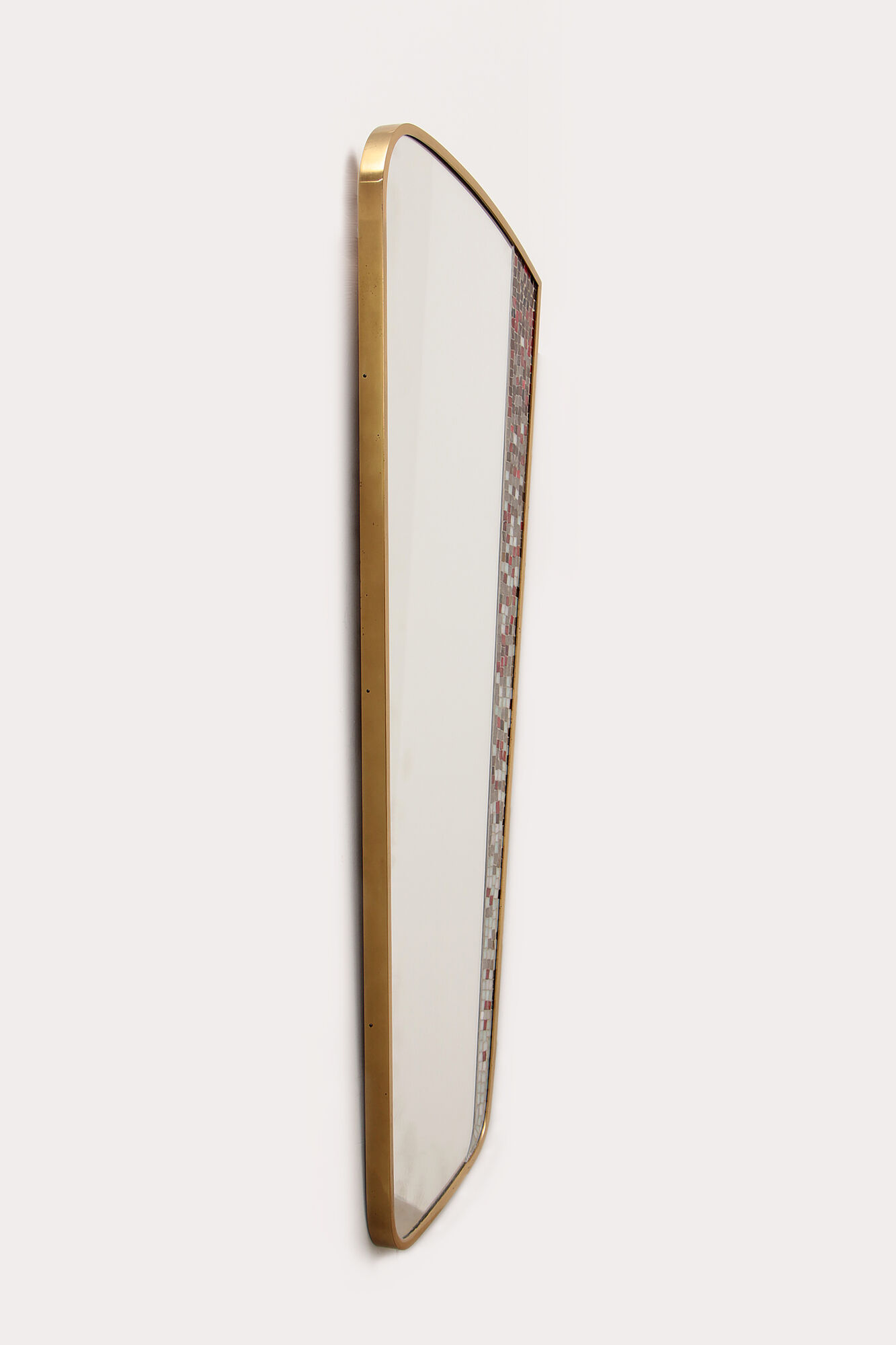 Vintage asymmetrical mirror with mosaic germany 1950