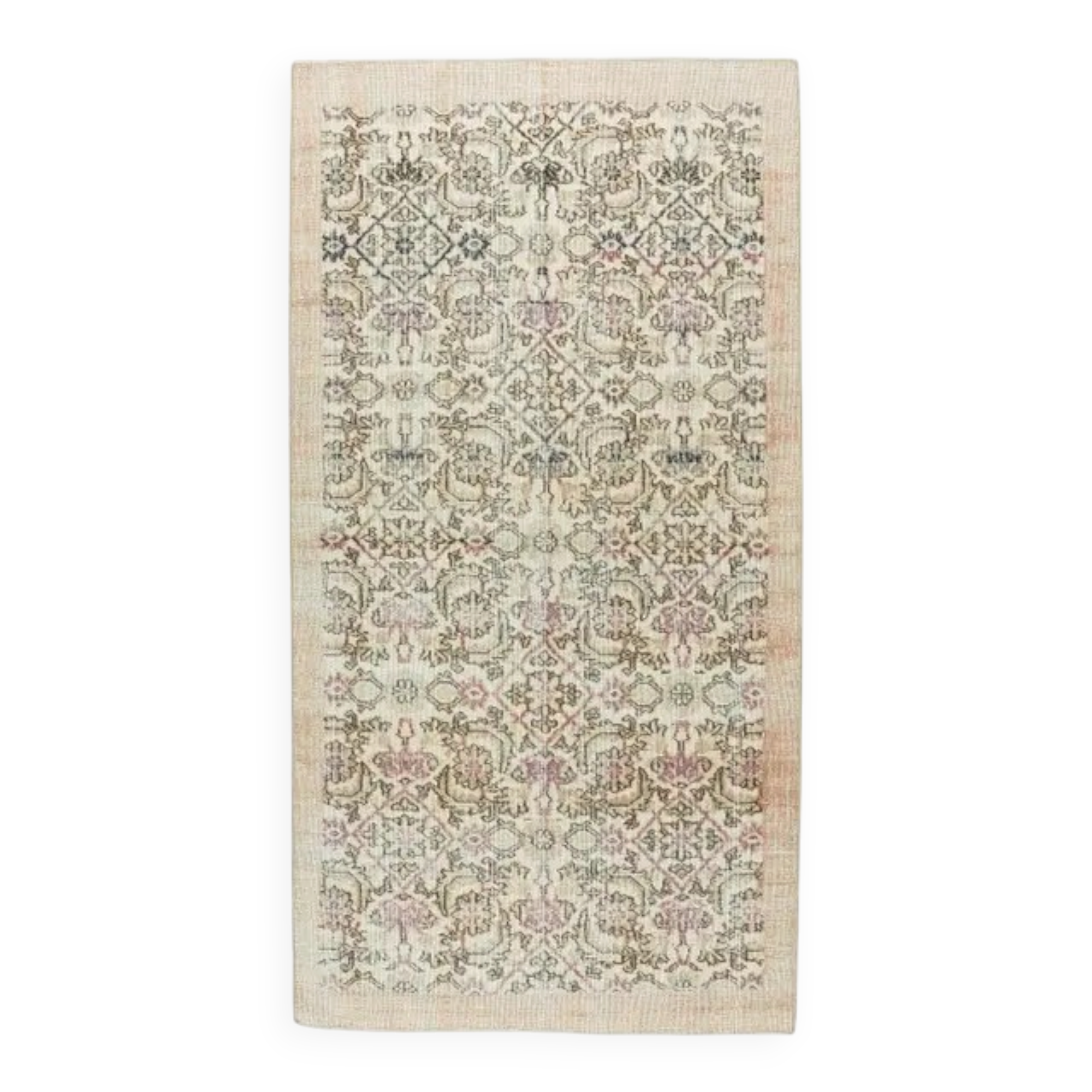 1970s Turkish handmade wool area rug 100x191