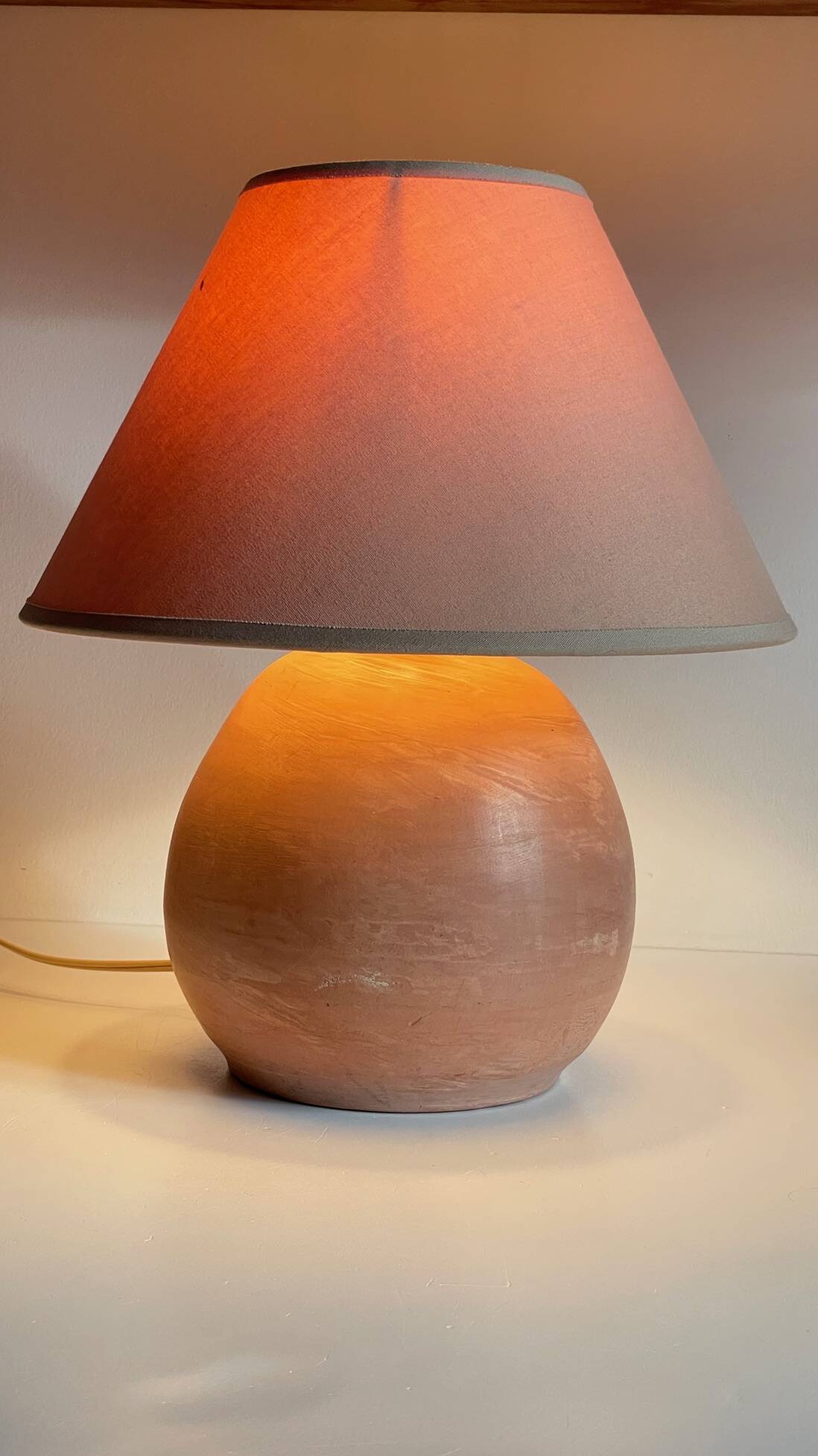 Vintage handmade terracotta lamp
