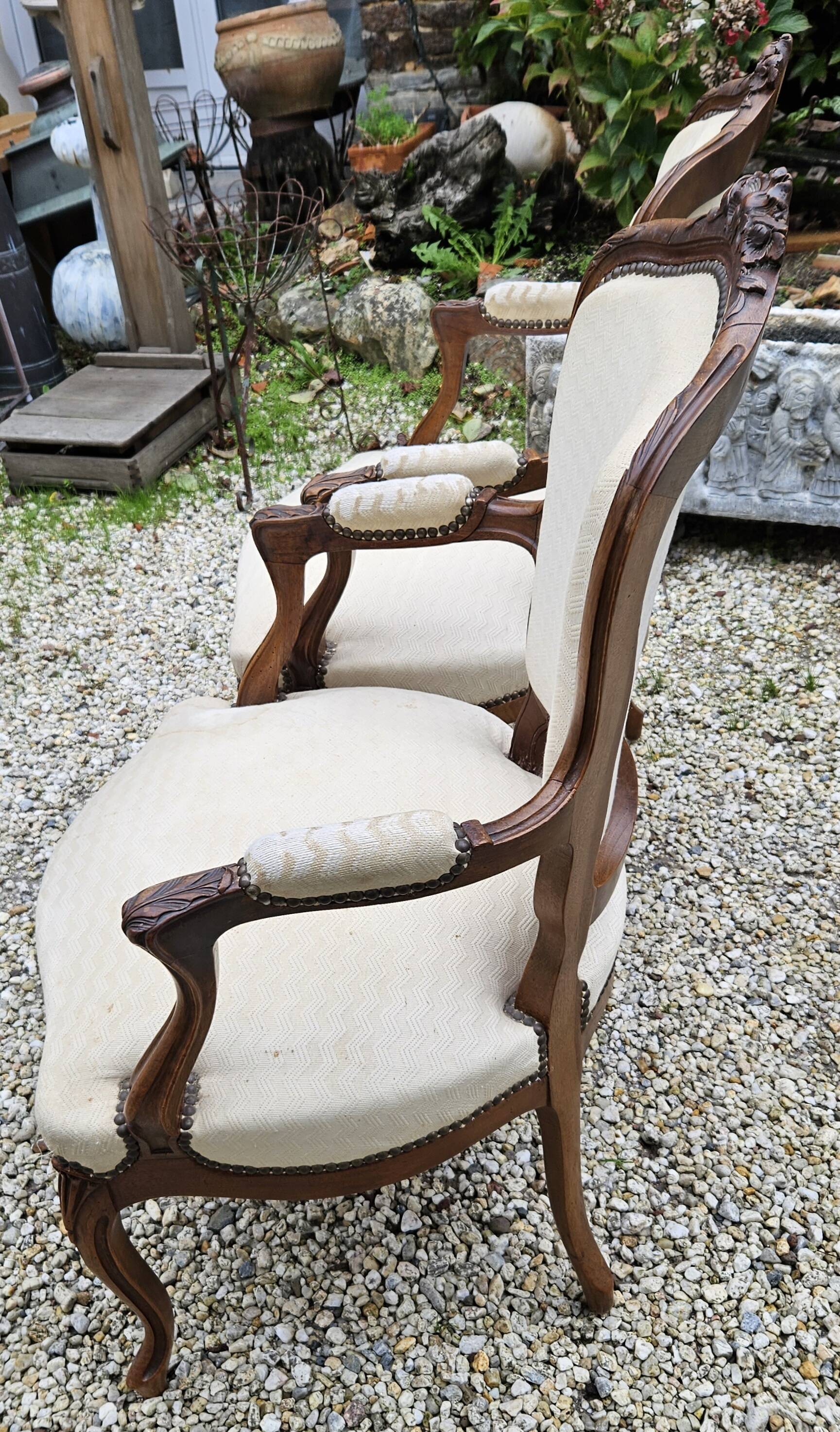 Pair of Cabriolet armchairs