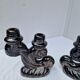Set of 2 vintage two-light candle holders in Vallauris ceramic design.