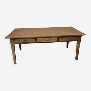 Table de ferme vintage 3 tiroirs