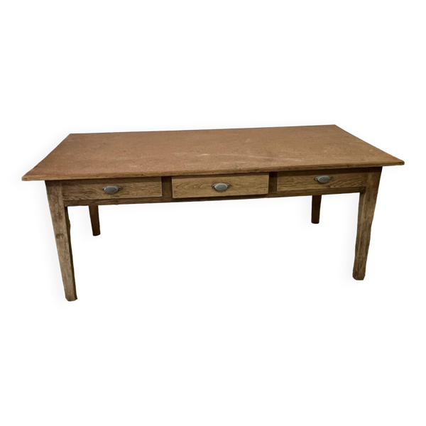 Table de ferme vintage 3 tiroirs