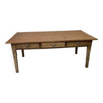 Table de ferme vintage 3 tiroirs