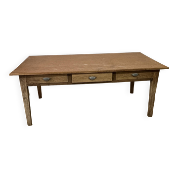 Table de ferme vintage 3 tiroirs