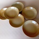 6 CNP Village stoneware skullcap plates