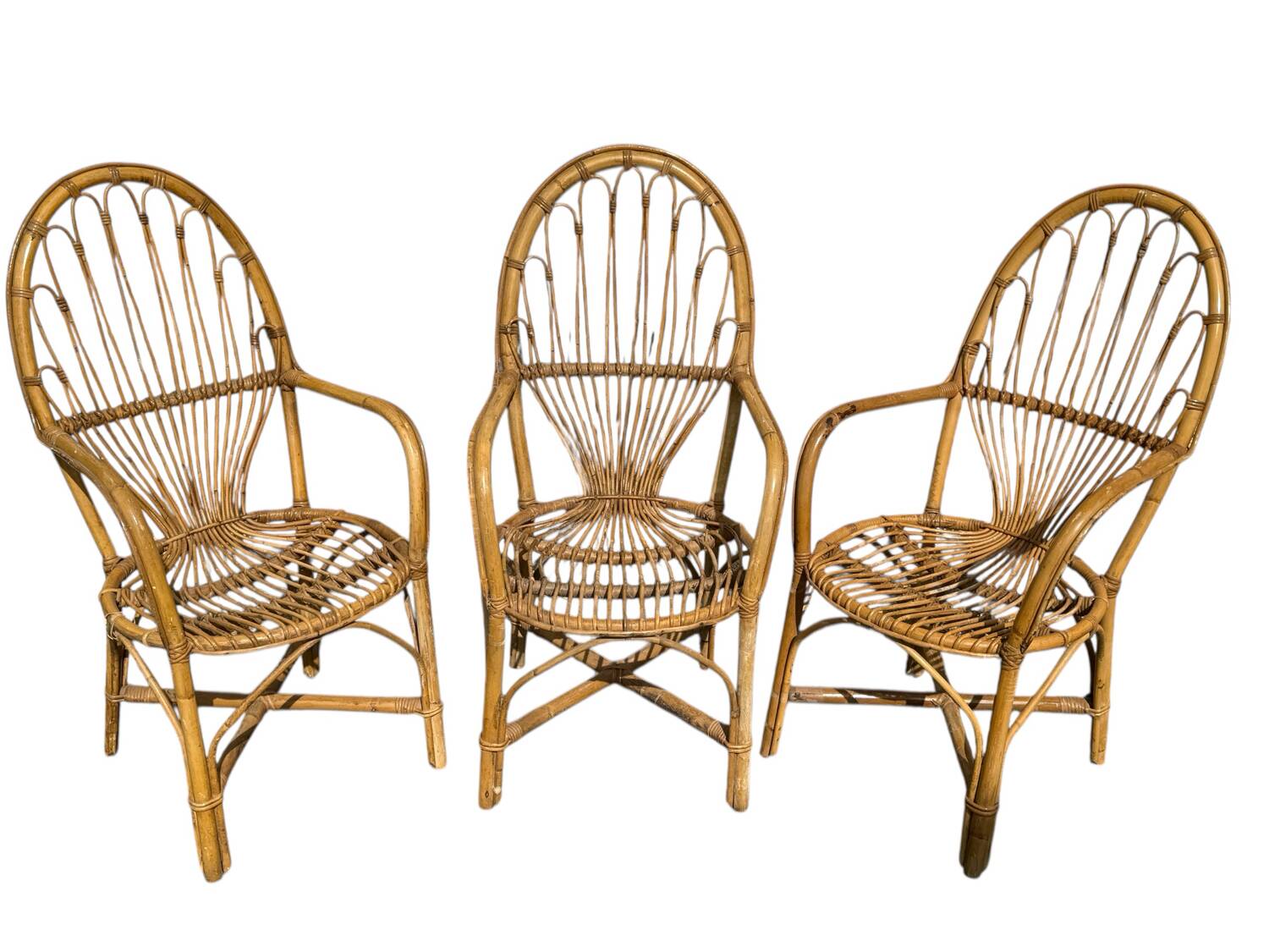 3 Rattan Armchairs from the 70s