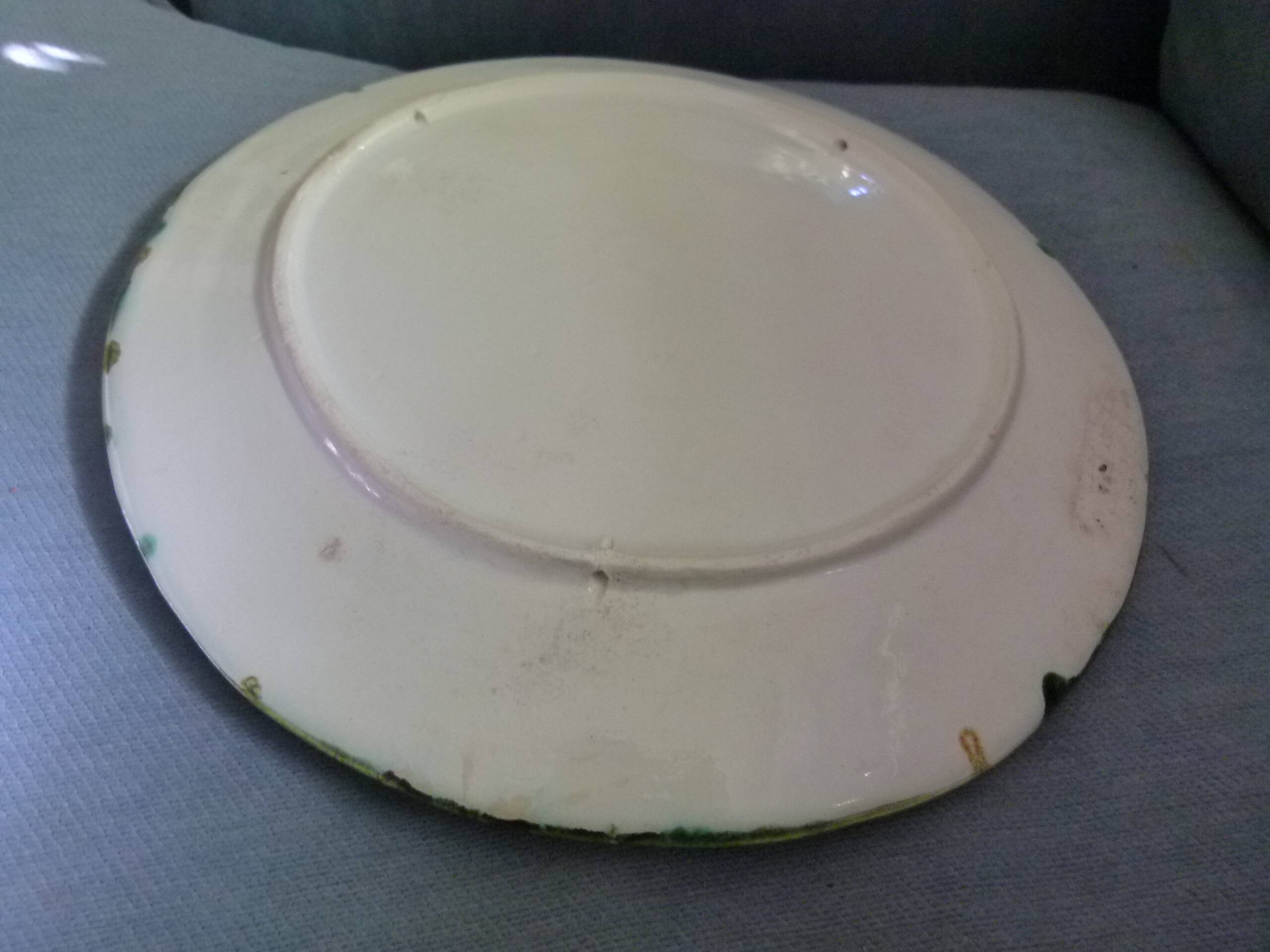 Barbotine earthenware plate