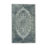 Handmade antique turkish 1970s 180 cm x 290 cm grey carpet