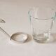 Set of 2 cups, glass and metal holder, Bormiolo Rocco, Italy