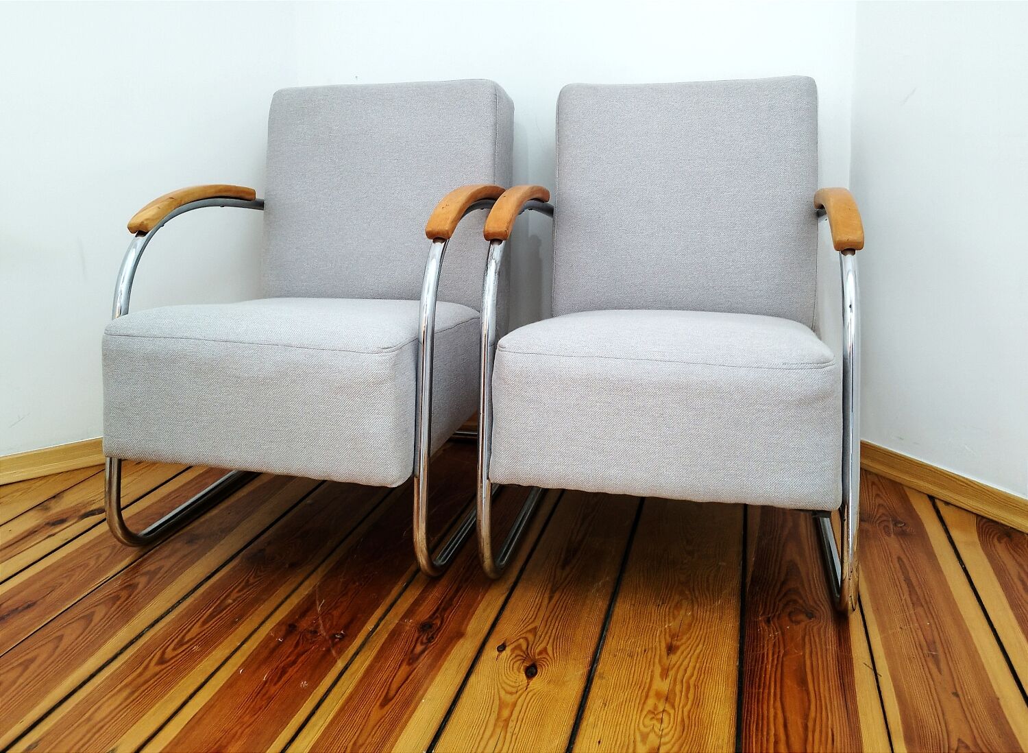 Pair of mücke melder fn 21 armchairs, vintage, 1930