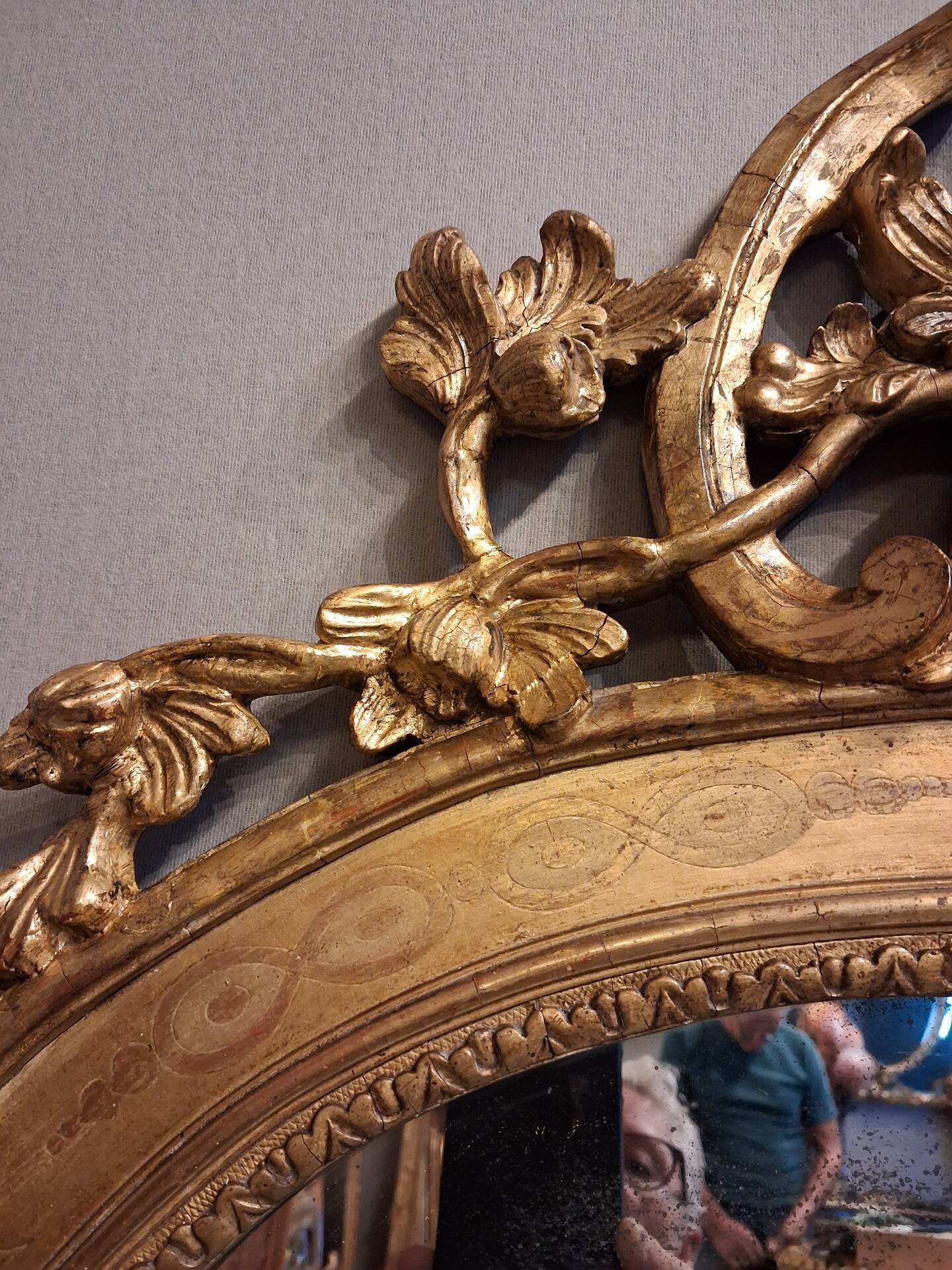 19th-century mirror 132 x 90