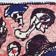 Original poster by pierre alechinsky, pour saluting michel butor / galerie sonia zannetacci, 1989