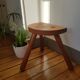 Massive wooden tripod stool
