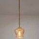 Vintage old gold pendant light, amber glass, 1960s chain lamp