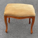 Louis XV style wooden and velvet footrest