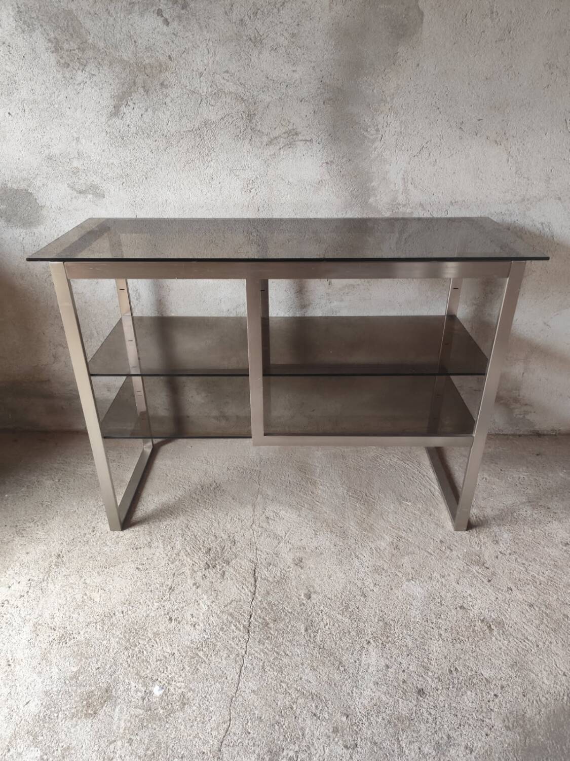 Seventies brushed metal console