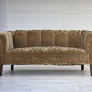1960s, 3-seater Danish sofa, green furniture velour, ash wood legs.