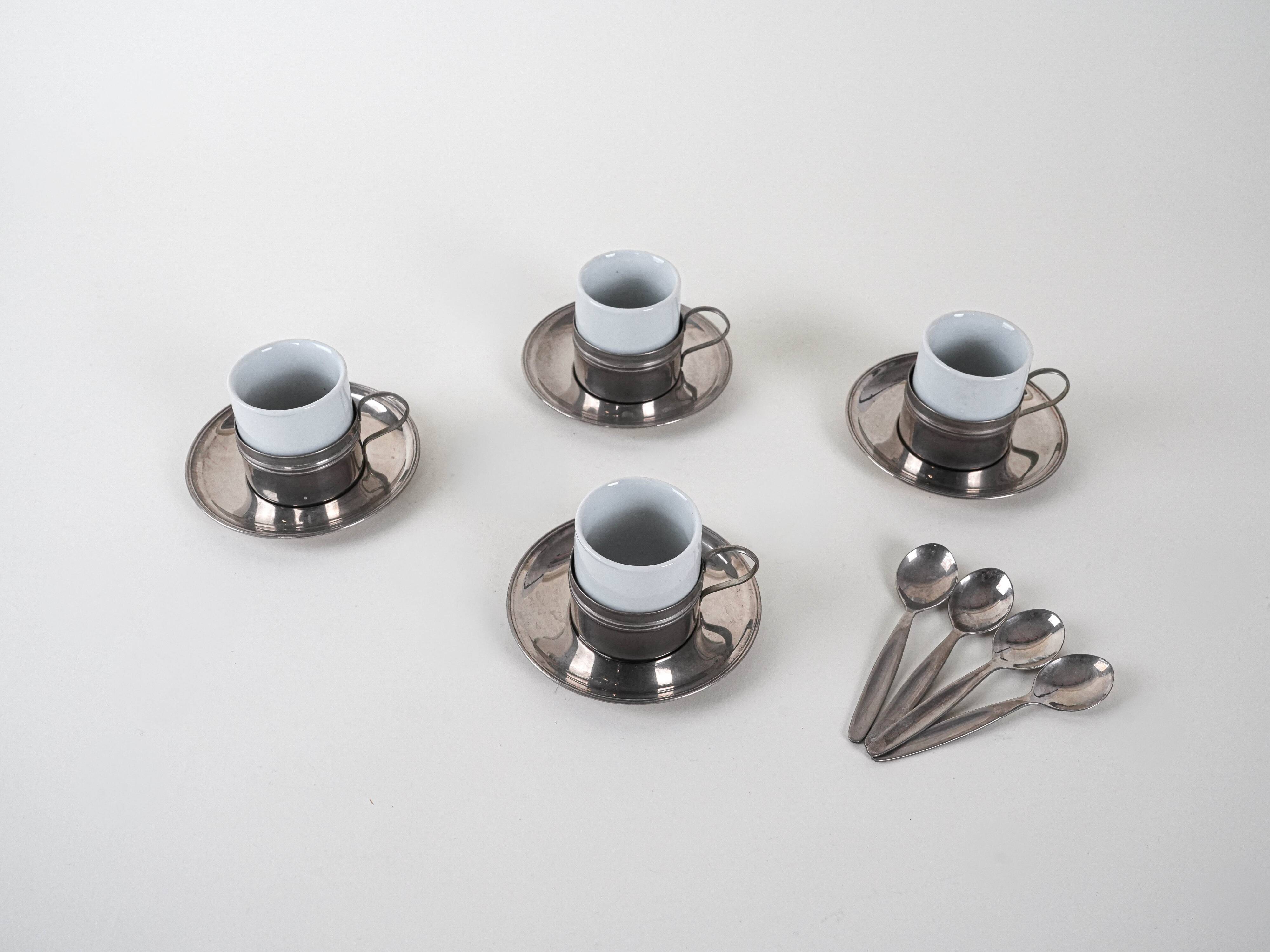 Set of espresso cups, Italian design, 1980s, made in Italy