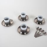 Set of espresso cups, Italian design, 1980s, made in Italy