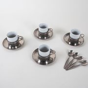 Set of espresso cups, Italian design, 1980s, made in Italy