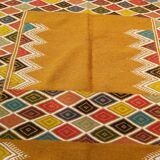Handmade Berber colored patterned biker carpet  215 x120cm