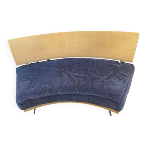 Canapé design velours - bleu