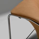Leather and chrome Olivier Mourgue Cubique chair by Airborne, France 1968