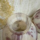 Paire de vases en verre multicouche Delatte Nancy