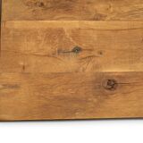 Coffee table in antique oak and iron