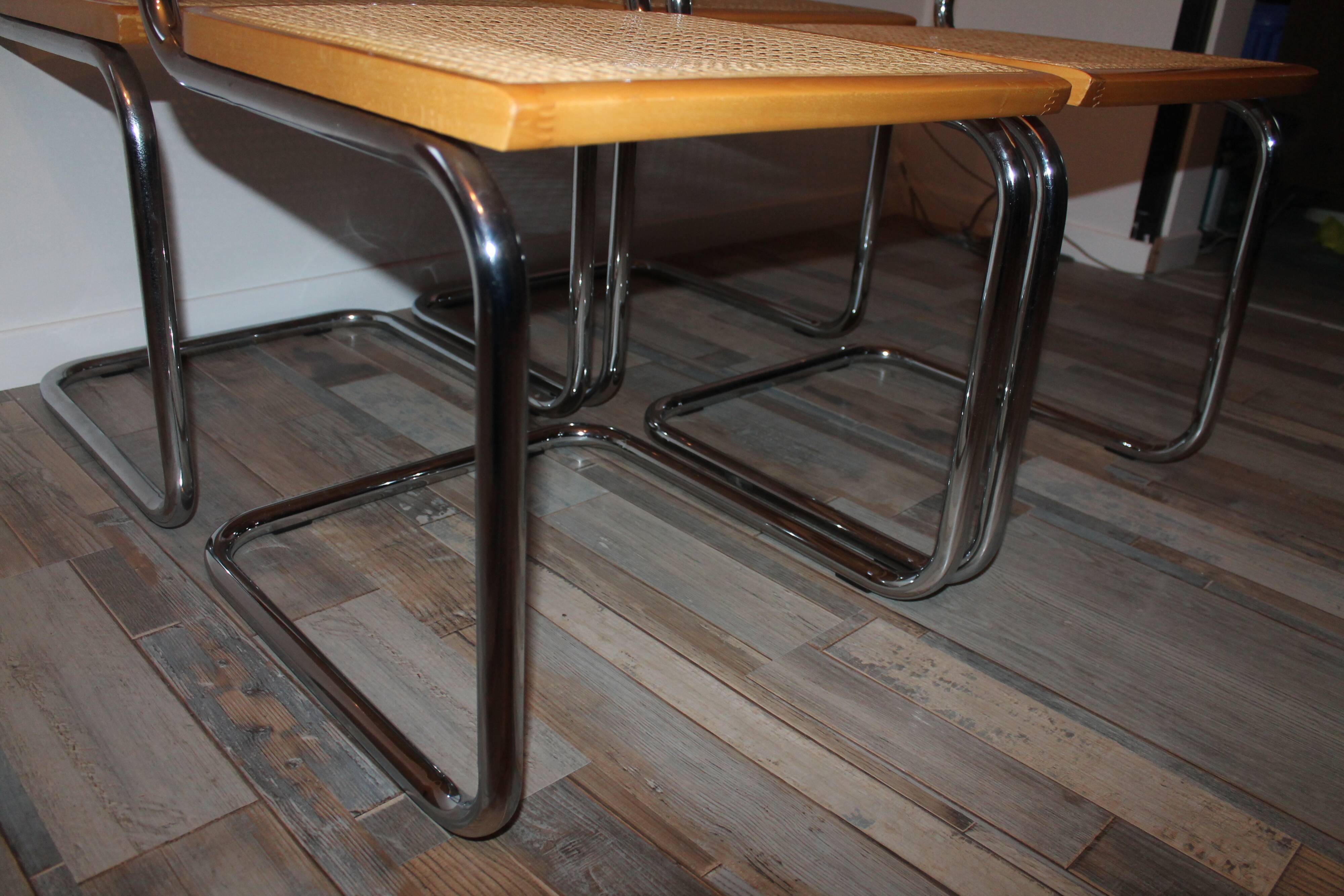 Lot de 4 chaises Cesca B32 par Marcel Breuer
