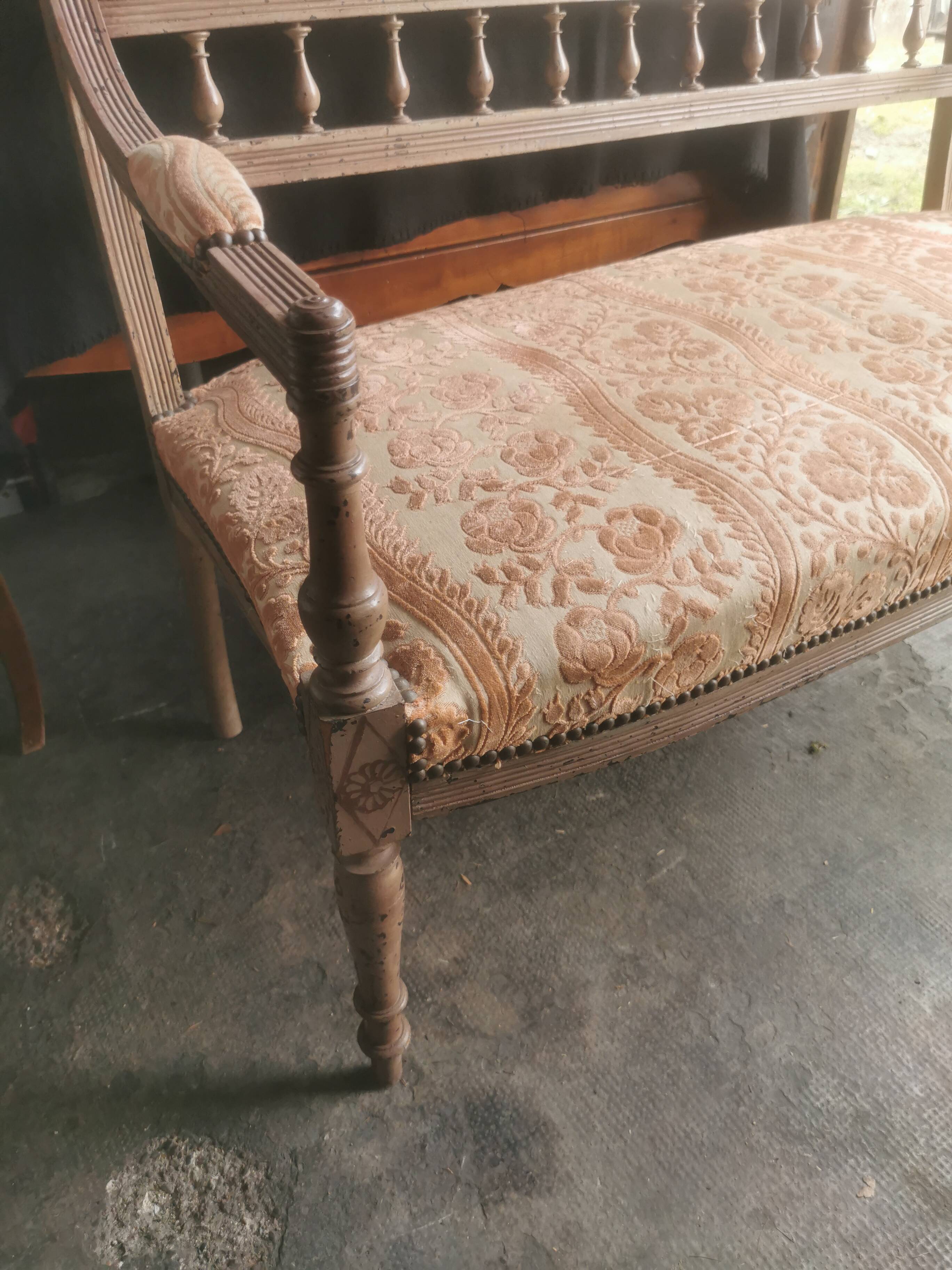 Bench decorated with flowers