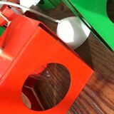 Serie de 6 lampes vintage tôle pliee space age anciennes