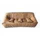 Camel leather 3-seater sofa attributed to Annie Hieronimus for Cinna Ligne Roset, 1973