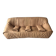 Camel leather 3-seater sofa attributed to Annie Hieronimus for Cinna Ligne Roset, 1973